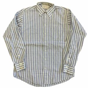 90s USA製 Burberrys ストライプ柄 長袖シャツ 16-35 コットン ボタンダウン バーバリー Burberry ヴィンテージ