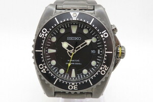 1円～【美品】SEIKO セイコー キネティック 5M62-0BL0 プロスペックス ダイバー200M 黒文字盤 デイト ラウンド メンズ腕時計　11-5-6