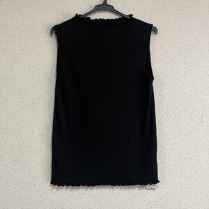 即納　INGNI イング リブメローボトルネックノースリーブTシャツ ブラック