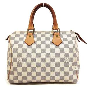  Louis Vuitton сумка "Boston bag" N41534 Damier azur speedy 25 белый пепел серия б/у комплектация :AB солнечный ya ломбард 