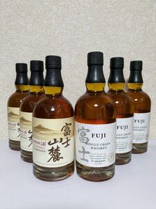 富士山麓樽熟原酒50°終売品、富士シングルグレーン6本セット。