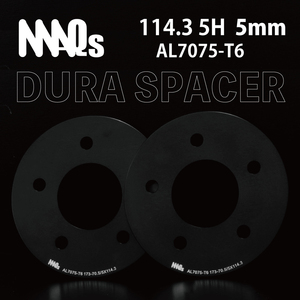 114.3 5H 5mm ホイールスペーサー AL7075-T6 MAQs ホイール用 アルミ製 単穴 2枚 マックス 普通車などに