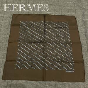 HERMES エルメス プチカレ シルク ハンカチ ロゴ