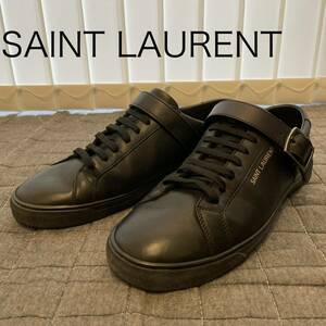 SAINT LAURENT サンローランパリ レザー スニーカー 41 革 ブラック ベルト