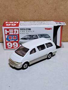 99 トヨタ エスティマ 1998 新車シール 赤 TOMY ロゴ 中国製 開封品 トミカ ミニカー