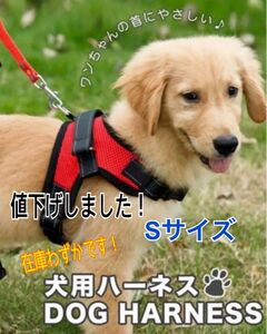 ★最安値★【Sサイズ】ハーネス 犬用品 レッド 赤 犬服 ペット服 簡単着脱 新品未使用 送料無料 わんちゃん