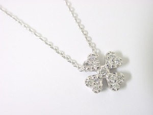 STAR JEWELRY Star Jewelry flower type design K18 white gold diamond necklace 