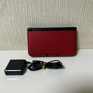 動作品　動作確認済み　初期化済み　箱無 ニンテンドー3DS LL SPR-001(JPN) 充電器付き　レッド×ブラック　タッチペン付き　中古品