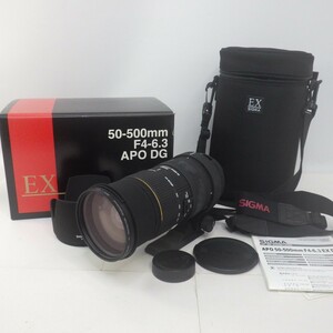 SIGMA Nikon for AF-MF Zoom Lens APO 50-500mm f4-6.3 EX DG/ lens filter 86mm/ original box manual attaching /HSM Sigma super telephoto lens / electrification verification settled 80