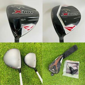 【左利き】Callaway キャロウェイ X HOT ドライバー 10.5° & 5番ウッド 19° オリジナルカーボンシャフト （R） 男性用 レフティ