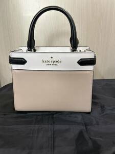 ほぼ未使用 kate spade NEWYORKE ケイトスペード バック 2way ハンドバッグ トートバッグ レディース ベージュマルチ バイカラー