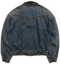 希少 リーバイス Levi's 90s ビンテージ EURO チュニジア製 襟レザー デニムジャケット ジージャン Gジャン M インディゴ_画像3