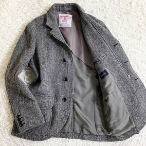 【超美品】★別注★ Harris Tweed SUIT SELECT ヘリンボーン ハリスツイード スーツセレクト テーラード ジャケット ジップ 2WAY