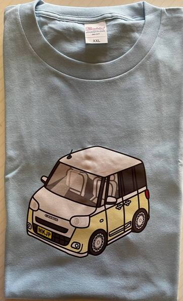 ダイハツ ムーヴキャンバス Tシャツ(ストライプ サンドベージュ/ホワイト)