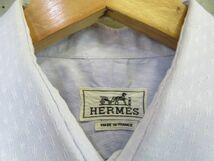 8211s19◆フランス製◆HERMES エルメス 総柄シャツ 長袖ドレスシャツ 39-15.5/ジャケット/コート/ブルゾン/メンズ/男性/紳士_画像10