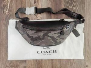 コーチ COACH ウエストバッグ ボディバッグ メンズバッグ レザー ブラック+カモフラ―ジュ メンズ 76845 保存袋付き 新品未使用