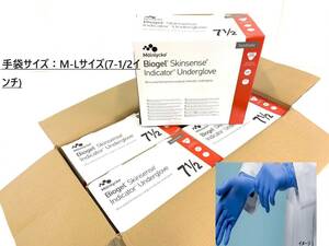 【新品】Biogel ゴム手袋 サージカルグローブ 外科医手袋 50ペア×4箱 バイオジェル M-Lサイズ(7-1/2) REF40675 (140)☆RK21PK#23