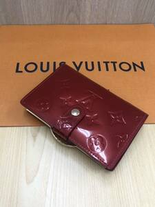 【美品】LOUIS VUITTON ルイヴィトン ヴェルニ ポルトフォイユ ヴィエノワ ポムダムール がま口 二つ折り 財布 