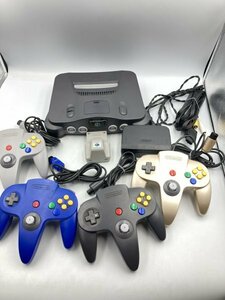 【中古品】任天堂 ニンテンドー Nintendo64 ニンテンドー64 本体 コントローラー 4点 振動パック付き 通電OK 1FA2-Ｔ100-11HA032