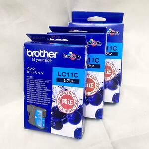 ☆未使用品！ブラザー/brother純正！ インクカートリッジ LC11C！×3個セット！(CC0130)「クリックポスト」☆