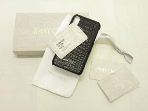 ジミーチュウ JIMMY CHOO★未使用★ロゴ入り　型押し　iPhone X XS スマホ　ケース