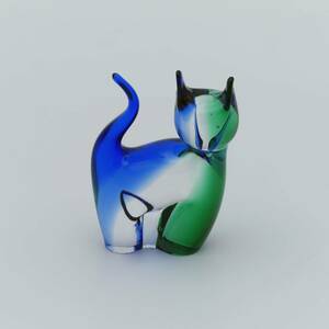 ヴェネチアン ムラーノガラス 猫 Venezian Figurine Cat by Murano Glass