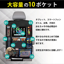 pj10s シートバックポケット タブレット キックガード 取付 収納 車 カー用品 トヨタ ハリアー プリウス ポルテなどに♪_画像3