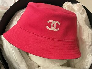 【正規品】　CHANEL シャネル　帽子　バケットハット　バケハ　ピンク　ココマーク　新品　未使用　限定　完売品　2023 AW