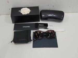 △CHANEL シャネル サングラス ココマーク 5286A ブラウン イタリア製 c.714/S5 5618 カード、ケース、箱有り(KS12-167)