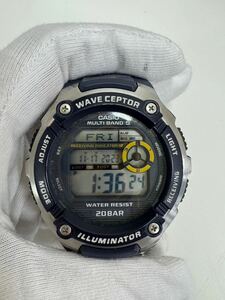 △CASIO カシオ wave ceptor ウェーブセプター WV-M200 腕時計 デジタル 電波 メンズ ラバーバンド 稼動品 (KS11-99)