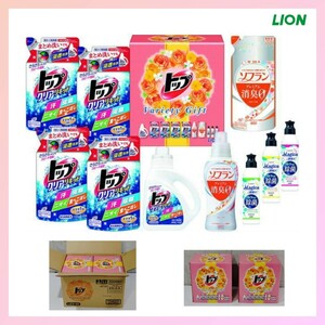 【新品/送料無料!】1円～! ★2箱セット★ LION ライオン液体トップ バラエティギフトLEV-40 ソフラン消臭 柔軟剤 ギフト お歳暮 内祝 景品