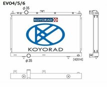 車検対応 Forサーキット/ドリフト 超軽量/高性能 コーヨーラジエーター KOYORAD レーシングアルミラジエター ランエボ4/5/6 CN9A/CP9A 4G63_画像1