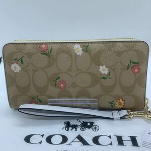 新品未使用　コーチ COACH 長財布 財布 シグネチャー アコーディオンラウンドジップウォレット