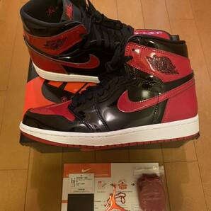 即決 NIKE AIR JORDAN 1 retro HIGH OG PATENT BRED US9 27.0cm 555088-063 国内正規 snkrs ジョーダン1 レトロ ハイ パテント ブレッド 