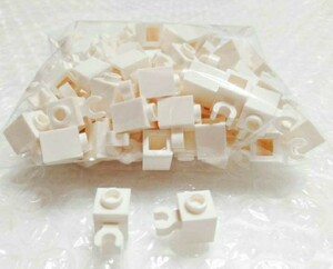 100個　1×1　垂直クリップ　白　LEGO　レゴ　未組み立て　未使用　パーツ　部品