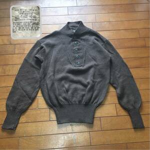 ☆【 米軍放出品 】★90'sウール100 ヘンリーネック コマンドセーター ★サイズL