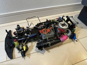 京商　KYOSHO ラジコンエンジンカー　ピュアテンGPスパイダーMk.Ⅱ シャーシ　オプションパーツ満載