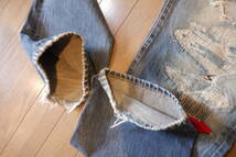 激レア　05AW ARTS&CRAFTS期 68Denim クラッシュ加工ワイドデニムパンツ 5A241-P3_画像9