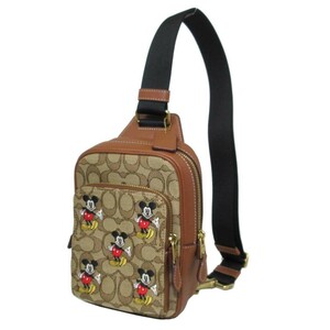 コーチ COACH X DISNEY ジャカード ミッキー プリント シグネチャー トラック パック 14 ボディバッグ CM721 B4/KM メンズ