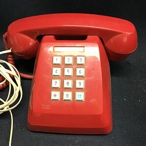 昭和レトロ 電電公社 プッシュ プッシュホン NTT 昭和60年頃 電話 ワインレッド レトロ TEL インテリア 赤色の画像2