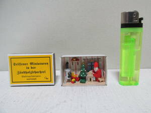 7 matchbox miniature Germany handicraft wooden [ Santa Claus. Work shop ] Matchbox Match BOX Christmas atelier 