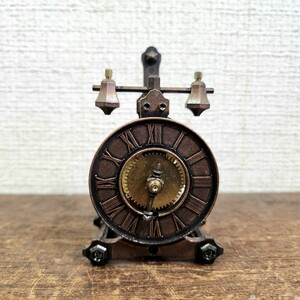 TOMYトミー guild clock / ギルドクロック マイクロ・フォリオット 動作品 機械式置時計 アンティークモデル 手巻きゼンマイ時計