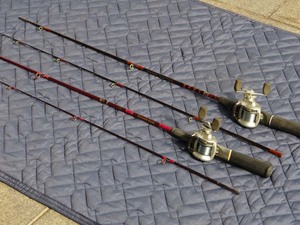 釣竿2点SHIMANOシマノGC-602-LBBantamGraphite/ダイワSTRIKER56ML/DAIWAリール付釣具釣道具中古現状長期保管品