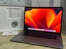 【美品♪】MacBook Pro 2018 (A1990)[Core i7(8750H)2.2Ghz/RAM:16GB/SSD:256GB/15.4インチ/タッチバー]Ventura スペースグレー 動作品_画像1