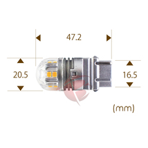 1年保証 3156 LEDバルブ -Classic Amber BL486- 2個セット アンバー ウインカー アメ車 パークシグナル ダブル球 3157_画像3