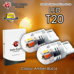 1年保証 T20 LEDバルブ ウインカー Classic Amber BL416 2個セット アンバー ピンチ部違い対応 シングル球