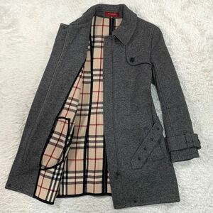 未使用級 バーバリー ロンドン ウール トレンチ コート ノバチェック グレー M BURBERRY LONDON ジャケット ブルゾン アウター