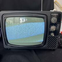 白黒テレビ 【HITACHI PX-93】 日立 白黒テレビ ブラウン管 当時物 赤色 昭和 レトロ 通電確認済み _画像10