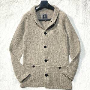 G-STAR RAW★名作★BICK CARDIGAN KNIT★ショールカラー ネップ ニットカーディガン ジャケット ロング 灰ベージュ M 美ライン ジースター