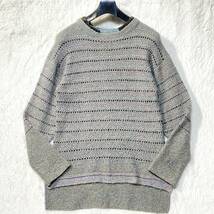 YOKO TAKESHITA×TACASi★レア 高級★STAND PULLOVER KNIT★シルク混 ミックス素材 ニットセーター 灰 M 竹下洋子 タキャシ 定価70400円_画像1